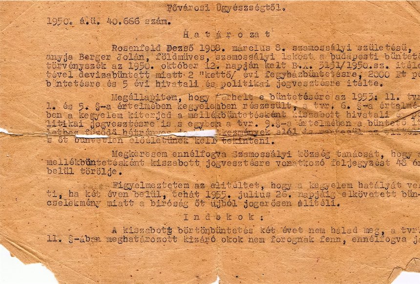 Father's court decree of punishment