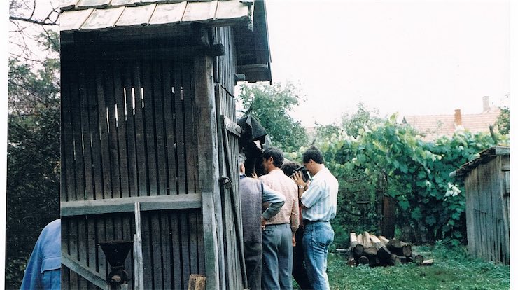 Corn drying hut and outhouse